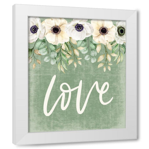 Love White Modern Wood Framed Art Print by ND Art