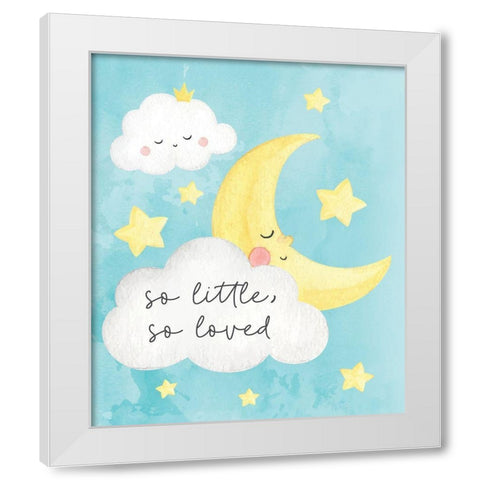 So Loved White Modern Wood Framed Art Print by ND Art