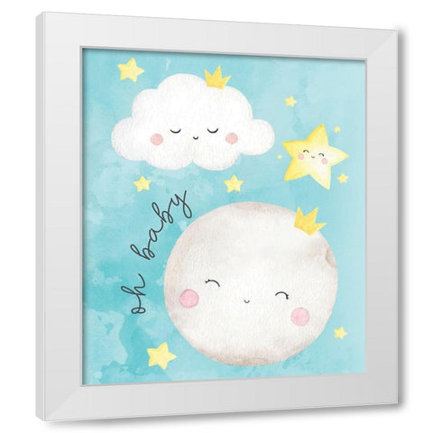 Oh Baby  White Modern Wood Framed Art Print by ND Art