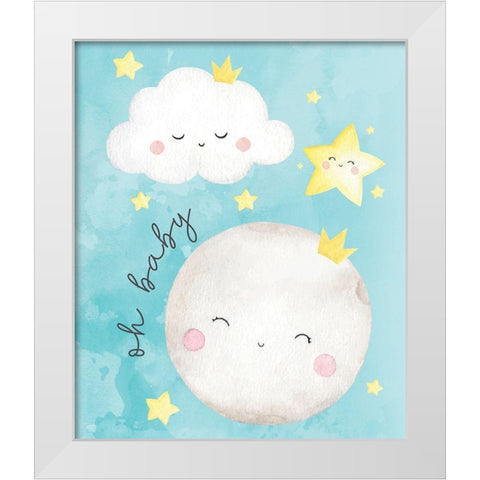 Oh Baby  White Modern Wood Framed Art Print by ND Art