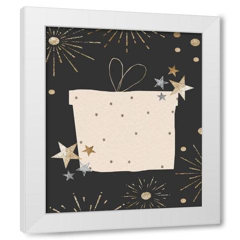 Birthday Present White Modern Wood Framed Art Print by ND Art