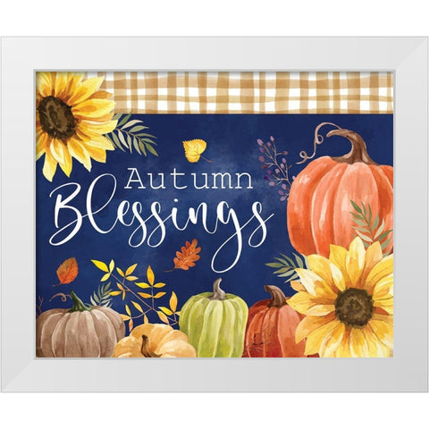 Autumn Blessings White Modern Wood Framed Art Print by ND Art