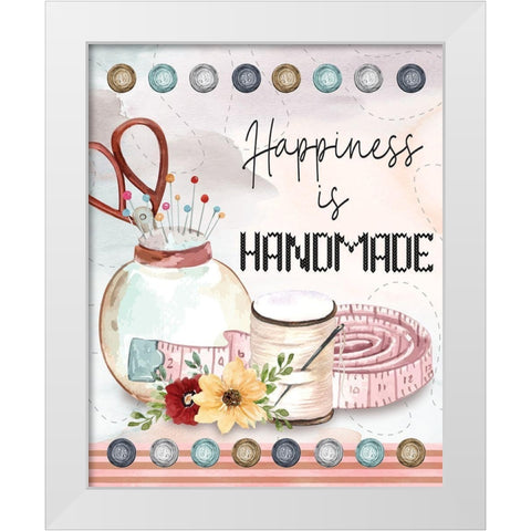 Handmade White Modern Wood Framed Art Print by ND Art