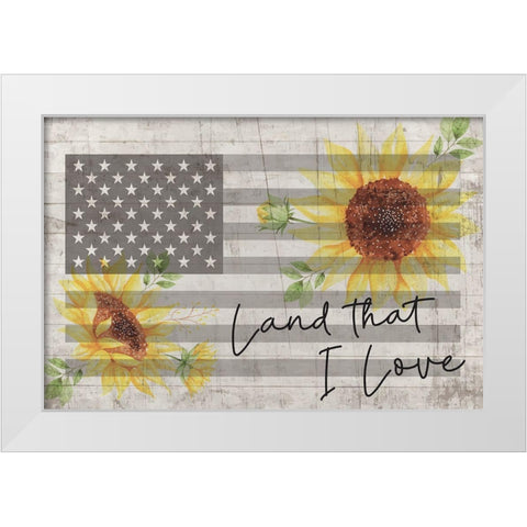 Land I Love White Modern Wood Framed Art Print by ND Art