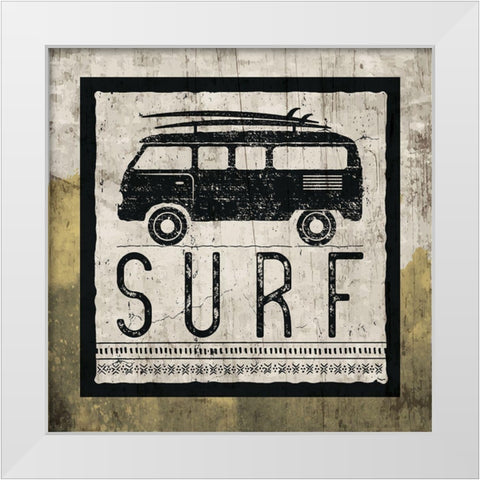 Surf White Modern Wood Framed Art Print by ND Art