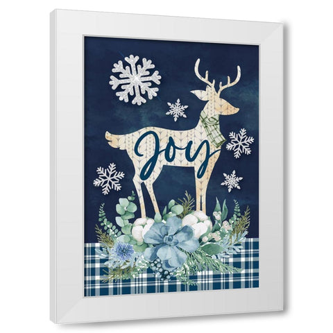 Joy White Modern Wood Framed Art Print by ND Art