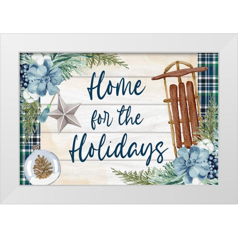 Home for the Holidays White Modern Wood Framed Art Print by ND Art