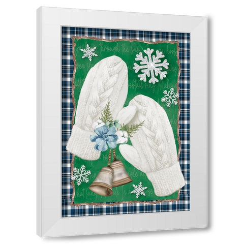 Mittens White Modern Wood Framed Art Print by ND Art
