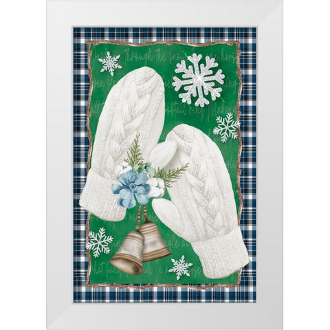 Mittens White Modern Wood Framed Art Print by ND Art
