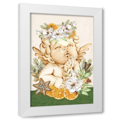 Wassail Angel White Modern Wood Framed Art Print by ND Art