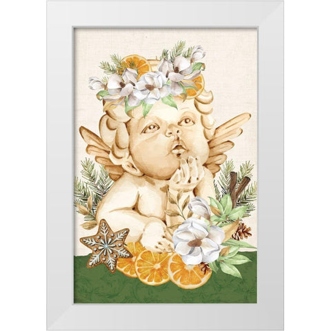 Wassail Angel White Modern Wood Framed Art Print by ND Art
