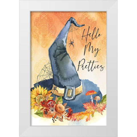 Hello My Pretties White Modern Wood Framed Art Print by ND Art