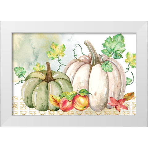 Fall Pumpkins White Modern Wood Framed Art Print by ND Art