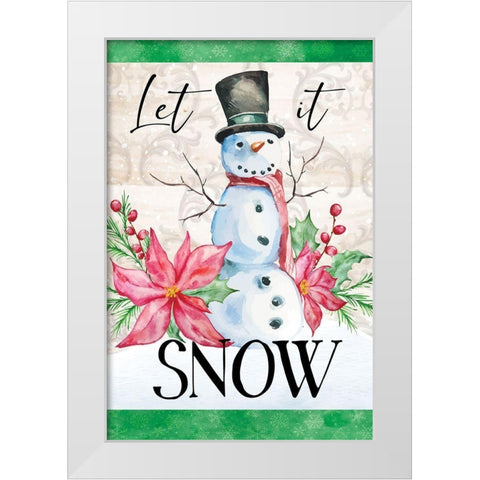 Let It Snow White Modern Wood Framed Art Print by ND Art