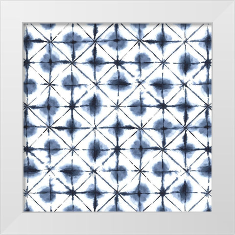 Navy Pattern II White Modern Wood Framed Art Print by ND Art