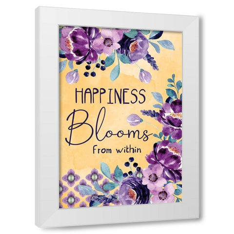 Blooms from Within White Modern Wood Framed Art Print by ND Art