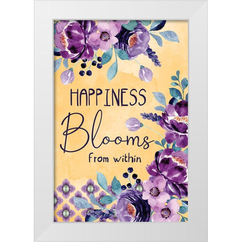 Blooms from Within White Modern Wood Framed Art Print by ND Art