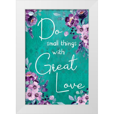 Great Love White Modern Wood Framed Art Print by ND Art