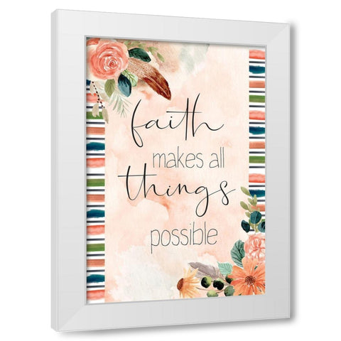 Faith White Modern Wood Framed Art Print by ND Art