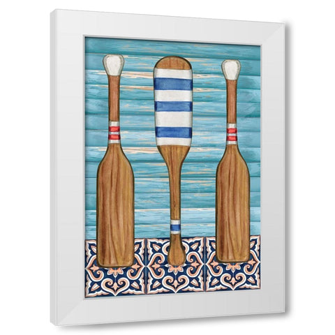 Oars White Modern Wood Framed Art Print by ND Art