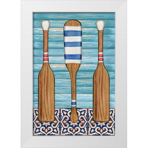 Oars White Modern Wood Framed Art Print by ND Art