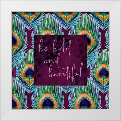 Bold and Beautiful White Modern Wood Framed Art Print by ND Art