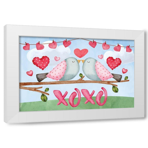 XOXO White Modern Wood Framed Art Print by ND Art