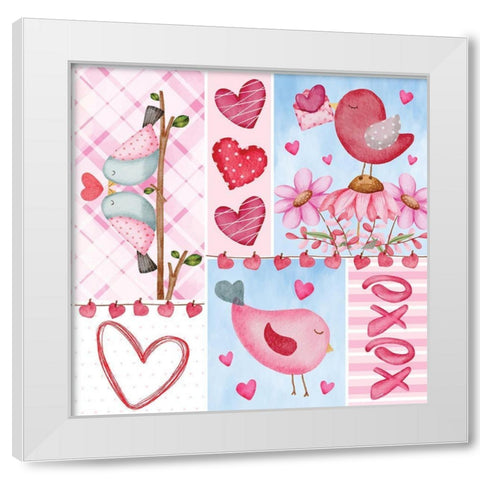 Valentine Pattern II White Modern Wood Framed Art Print by ND Art