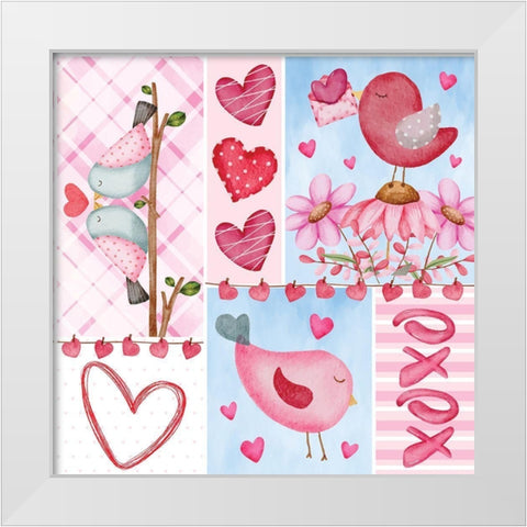 Valentine Pattern II White Modern Wood Framed Art Print by ND Art