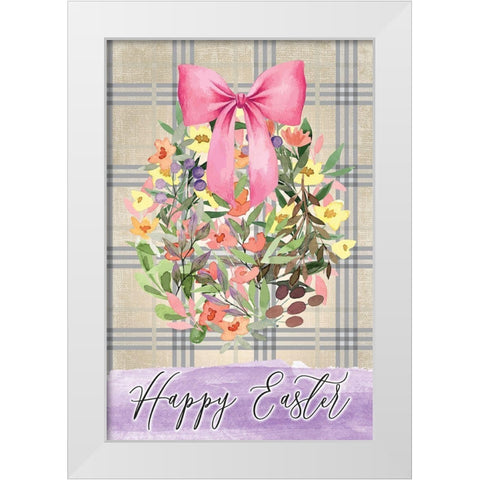 Happy Easter White Modern Wood Framed Art Print by ND Art
