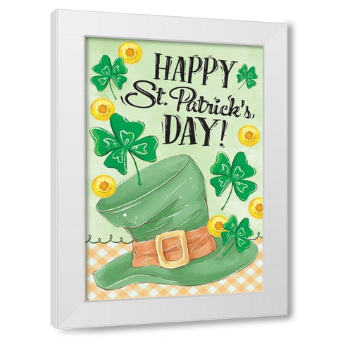 Leprechaun Hat White Modern Wood Framed Art Print by ND Art