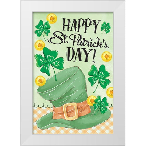 Leprechaun Hat White Modern Wood Framed Art Print by ND Art