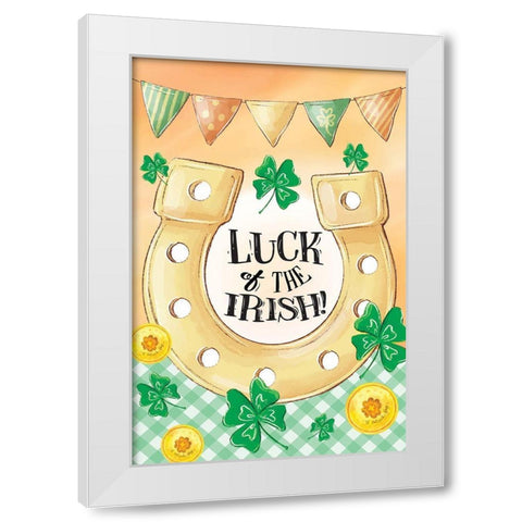 Luck of the Irish White Modern Wood Framed Art Print by ND Art