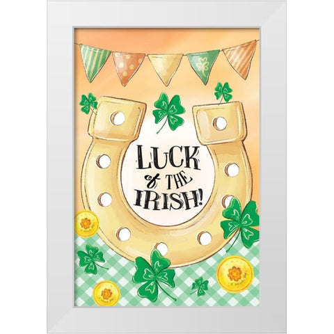 Luck of the Irish White Modern Wood Framed Art Print by ND Art
