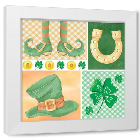 Luck of the Icons White Modern Wood Framed Art Print by ND Art