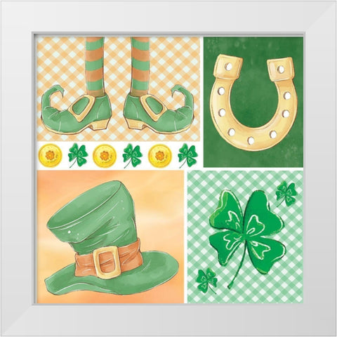 Luck of the Icons White Modern Wood Framed Art Print by ND Art