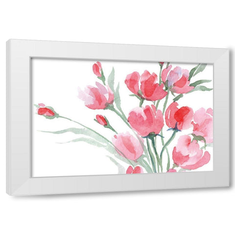 Blush II White Modern Wood Framed Art Print by ND Art