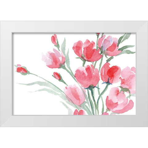 Blush II White Modern Wood Framed Art Print by ND Art