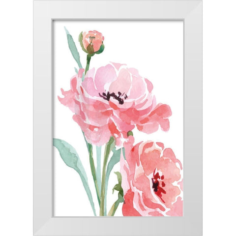 Blush III White Modern Wood Framed Art Print by ND Art