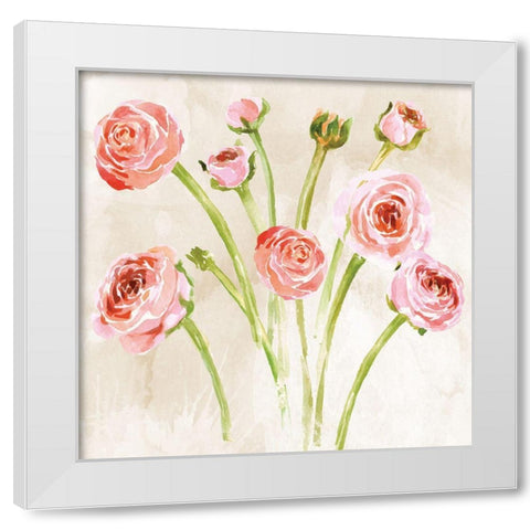 Bashful White Modern Wood Framed Art Print by ND Art