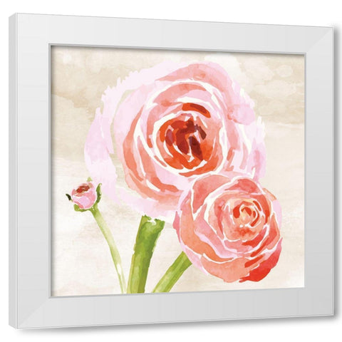 Bashful III White Modern Wood Framed Art Print by ND Art