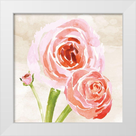 Bashful III White Modern Wood Framed Art Print by ND Art