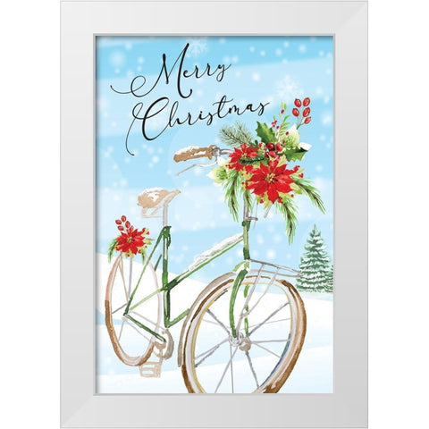 Merry Christmas White Modern Wood Framed Art Print by ND Art