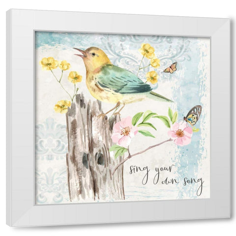 Sing Your Own Song White Modern Wood Framed Art Print by ND Art