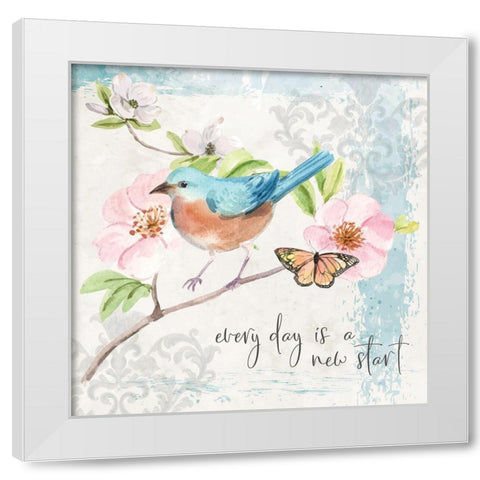 New Start White Modern Wood Framed Art Print by ND Art