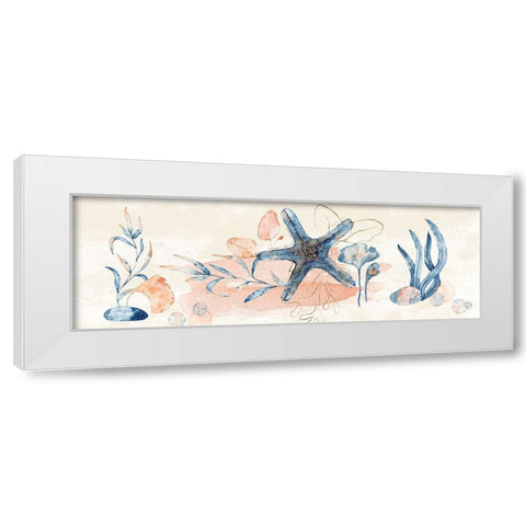 Ocean Blue White Modern Wood Framed Art Print by ND Art