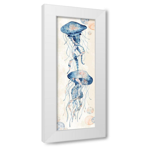Jellyfish White Modern Wood Framed Art Print by ND Art