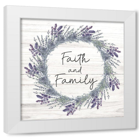 Faith and Family White Modern Wood Framed Art Print by ND Art