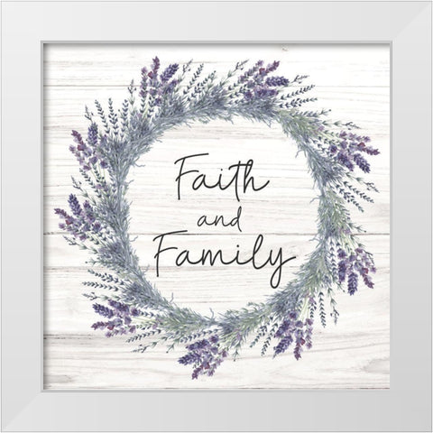 Faith and Family White Modern Wood Framed Art Print by ND Art