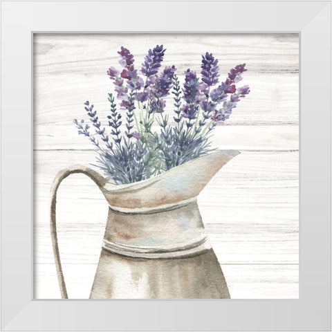 Fresh Lavender White Modern Wood Framed Art Print by ND Art